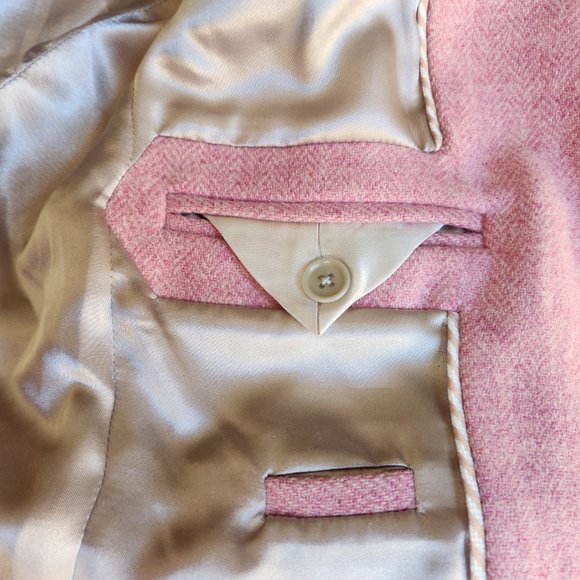 100% wool pink herringbone Schoolboy blazer - Picture 7 of 16